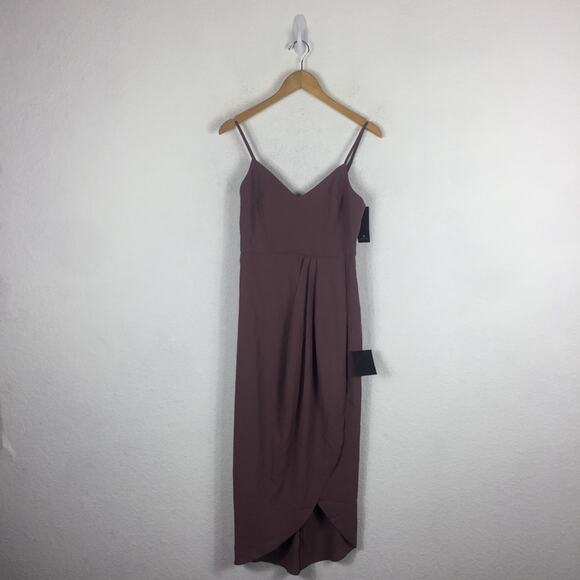 NWT Lulus Reinette Mauve Purple Corset Slip Midi Dress Small Cocktail Wedding - Picture 3 of 15